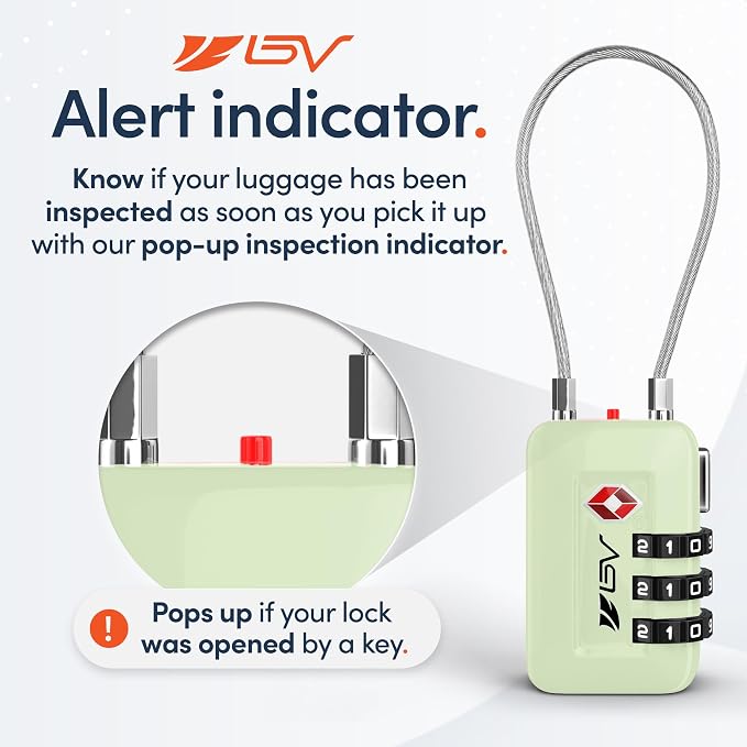 TSA Accepted Luggage Travel Lock, Set-Your-Own Combination Lock for School Gym Locker, Luggage Suitcase Baggage Locks, Filing Cabinets, Toolbox, Case (Mint Green, 1 Pack) - Image 5