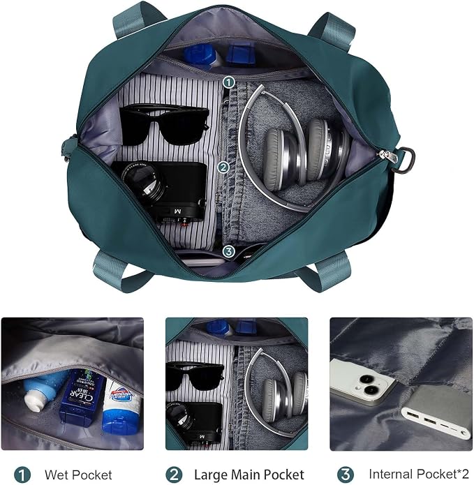 Travel Duffel Bag, Sports Tote Gym Bag, Shoulder Weekender Overnight Bag for Women - Image 6