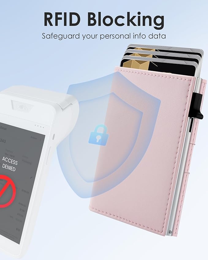 QLD RFID Wallet Women - Small Slim Trifold Wallet Anti-Theft Pop up Card Holder, Minimalist, Ultra Thin, Front Pocket, Premium Leather, 9-11 Cards Capacity | ID Window | Cash Slot - Image 4