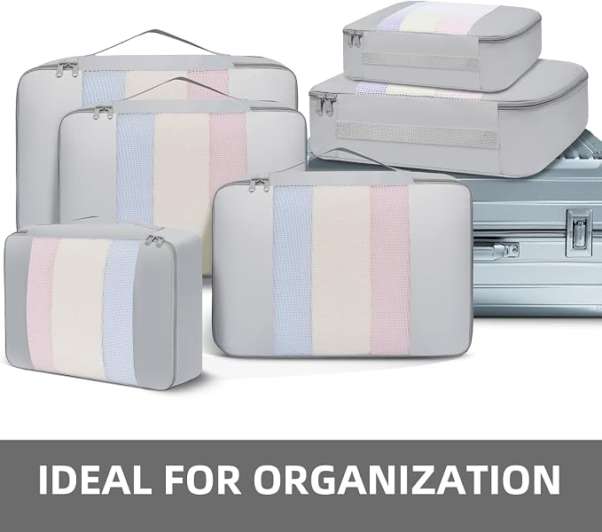 BAGAIL 6 Set/8 Set/10 Set Packing Cubes Various Sizes Packing Organizer for Travel Accessories Luggage Carry On Suitcase - Image 6
