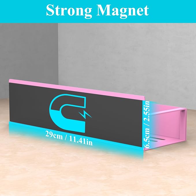 HuggieGems Metal Magnetic Spice Rack for Refrigerator Pink, 4 Pack | Magnetic Shelves Heavy Duty for Fridge in Kitchen, Seasoning Storage Organizer, For Oven Washer and Dryer, For Heavier Items - Image 3