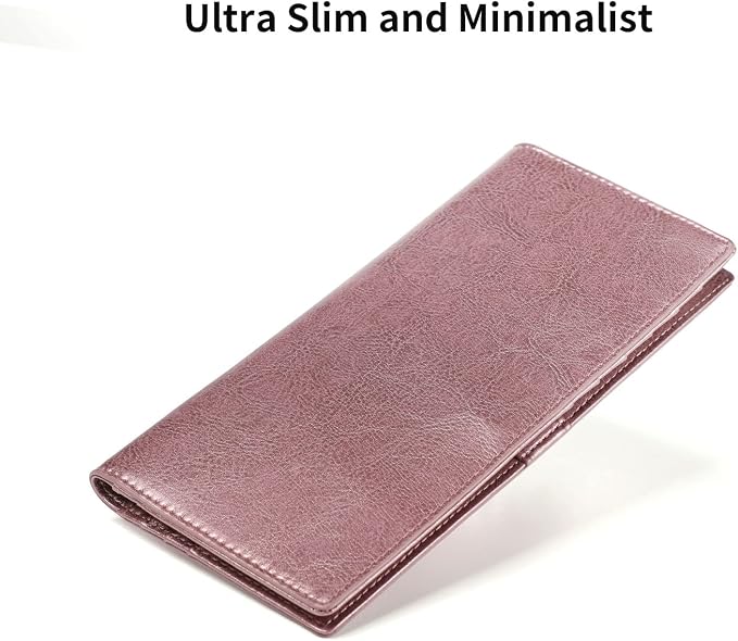Ultra Slim Thin Leather Women Wallet RFID Blocking Credit Card Holder Bifold Long Ladies Billfold - Image 7
