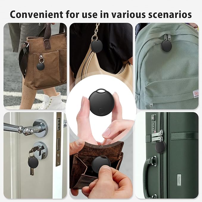 RSH Air Tracker Tag 4 Pack Luggage Tracker Smart Tag Works with Apple Find My, Bluetooth Key Finder Locator for Bags,Wallet Tracker,Item Finder Tag Locate or Tracking for Keys(iOS only) - Image 8