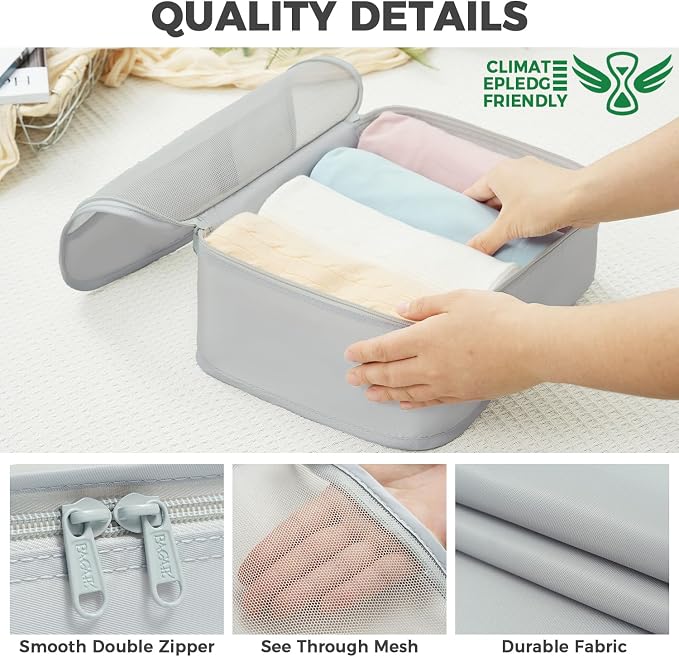 BAGAIL 9 Set Packing Cubes with Packing List Luggage Packing Organizers for Travel Accessories (Light Grey) - Image 7