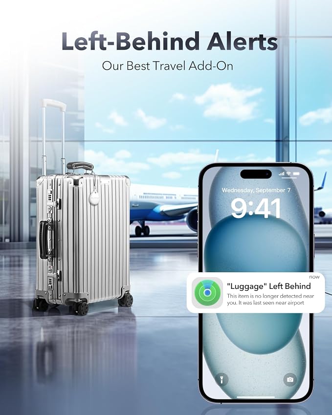 Air Tracker Tags-4 Pack for Apple Find My, iOS Only, Official MFi Certified | Mini Bluetooth Key Finder locator with sound, Travel Cruise Essential, Smart Luggage tracker for iPhone, Suitcases, Backpack - Image 6