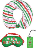 Bioworld The Grinch Merry Grinchmas 3-Piece Memory Foam Neck Pillow Eye Mask & Luggage Tag Set by Bioworld