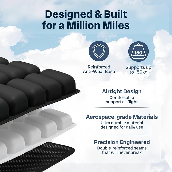 Sondur™ Travel Cushion for Long Flights – Inflatable Airplane Seat Cushion | TSA Approved Sit Pad for Plane Rides · Butt Pillow for Airline Seats · Stadium & Office Seat Cushions · Portable Support - Image 4