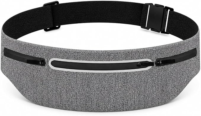 Slim No-Bounce Running Belt - Waterproof Exercise Waist Pack for Marathons, Hiking & Dog Walking - Hidden Travel Money Belt for Phones by Unknown