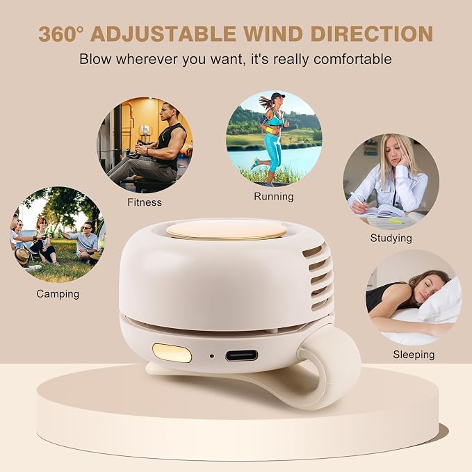 Small Clip Fan, Personal Waist Fans,Portable Silent Mini Bladeless Fan Clip On for Shirt,Whirlwind Bladeless, 3 Speeds,Clips on Waist Neck Fanes for Camping,Outdoor,Travel,Office (Green) - Image 7