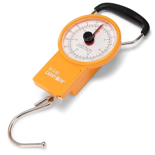 Mechanical Luggage Scale with Tape Measure, Up to 80 Pounds (Orange) by MiamiCarryOn