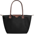 Nylon Tote Bag for Women, Lightweight Foldable Shoulder Tote with Zipper, Large Work Travel Bag for Everyday Use by ALUWU