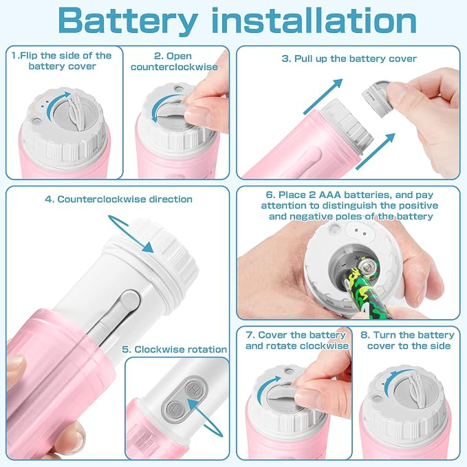 Portable Electric Bidet, Handheld Battery Powered Travel Bidet, Pink | 2 Pressure Modes, Waterproof, Foldable, Pocket-Sized, Cordless, Daily Hygiene Cleaning at Home, Camping and Travel - Image 9