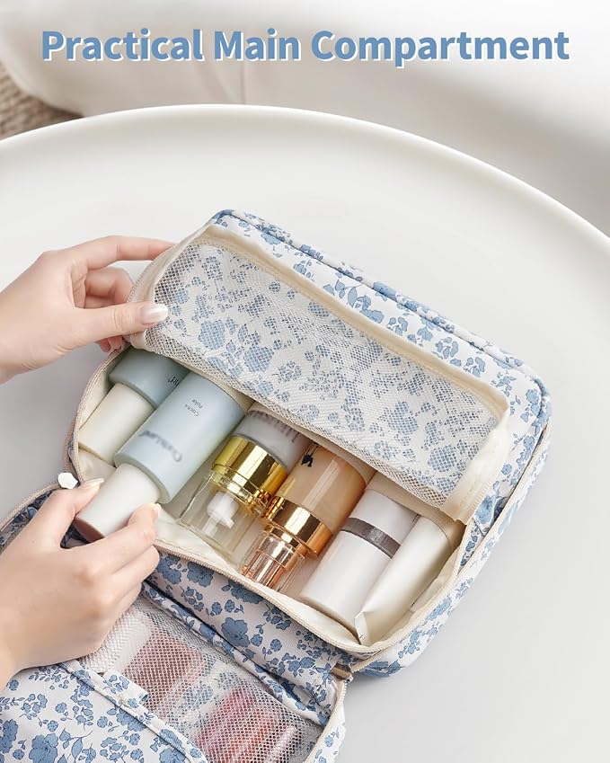 Narwey Small Hanging Travel Toiletry Bag for Women, Travel Bag for Toiletries, Makeup Bag Organizer Cosmetic Bags Make Up Bags for Girls - Image 5