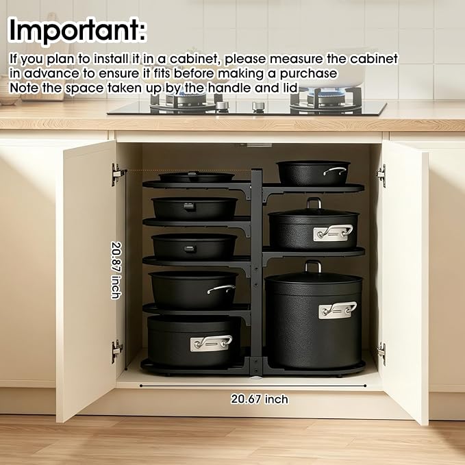 Adjustable Pot Rack: 8 Tier Pan Storage - 120LBS Kitchen Organizer | Create organized cookware space with flexible setup - perfect for compact homes - pantry areas and daily cooking routines - Image 6
