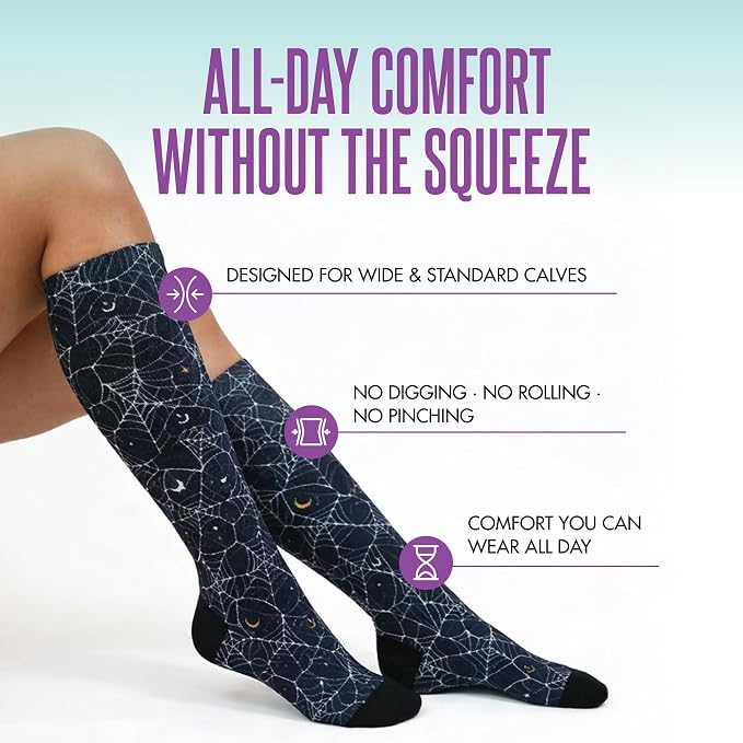 Crazy Compression Socks, Comfortable Support Socks for Recovery, Travel, Hiking, and Long-Hour Comfort w/Fun Designs - Image 2
