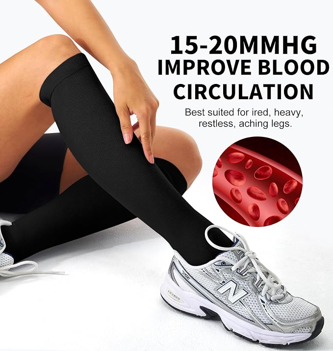 Compression Socks for Women & Men (3 pairs) - Best Support for Nurses, Running, Hiking, Recovery & Flight Socks - Image 4