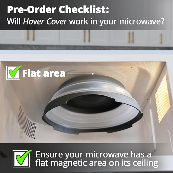 HOVER COVER Magnetic Microwave Splatter Cover - 12-Inch Collapsible - Black | High Power, Stronger Magnetic Grip, BPA-Free Lid, Vented Plate Guard with Steam Vents, Dishwasher Safe, Space-Saving Storage - Image 3