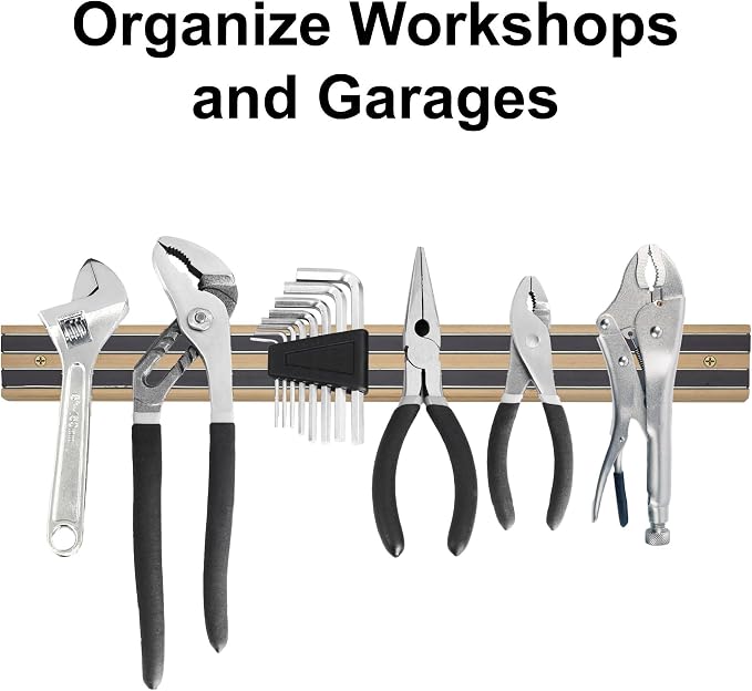 HIC Kitchen Magnetic Knife Holder and Tool Storage Bar, Wood, 18-Inch - Image 4