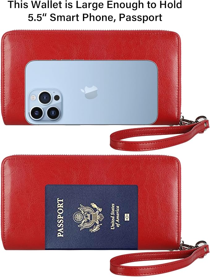 Small Compact Women Wallet RFID Blocking Genuine Leather Bifold Purse with ID Windows - Image 7