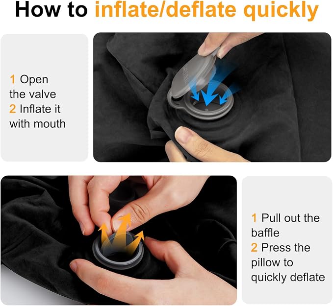 Inflatable Travel Foot Rest Pillow, Small Size（Black, 1 Pack） | Kids Airplane Bed, Adjustable Height Leg Pillow for Air Travel, Make a Flat Bed for Toddlers, Great for Airplane, Train, Car - Image 7