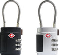 Luggage Locks TSA Approved 2 Pack, Small Combination Padlock, TSA Locks for Luggage, Combo Cabel Padlock for Travel Suitcase, Gym Locker, Gun Case, Ammo Can, Backpack Zipper (Black+Silver) by SpecializeinCombinationLock