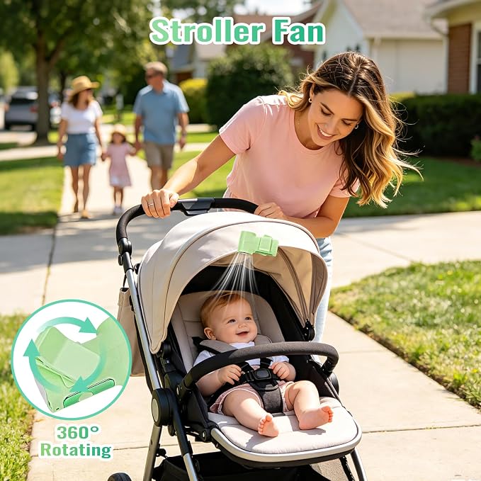 Clip-On Portable Fan Rechargeable Personal Handheld Mini Fan with LED Display Stroller Fan 360° Rotatable Small Bladeless Fan Clip on for Shirt 6-Speed For Outdoor & Travel & Office - Image 4