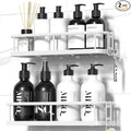 Shower Caddy Adhesive, Rustproof Shower Organizer, Large Capacity Shower Shelves for Inside Shower, No Drilling Bathroom Organizers and Storage for Home Decor （2 Pack White） by YASONIC