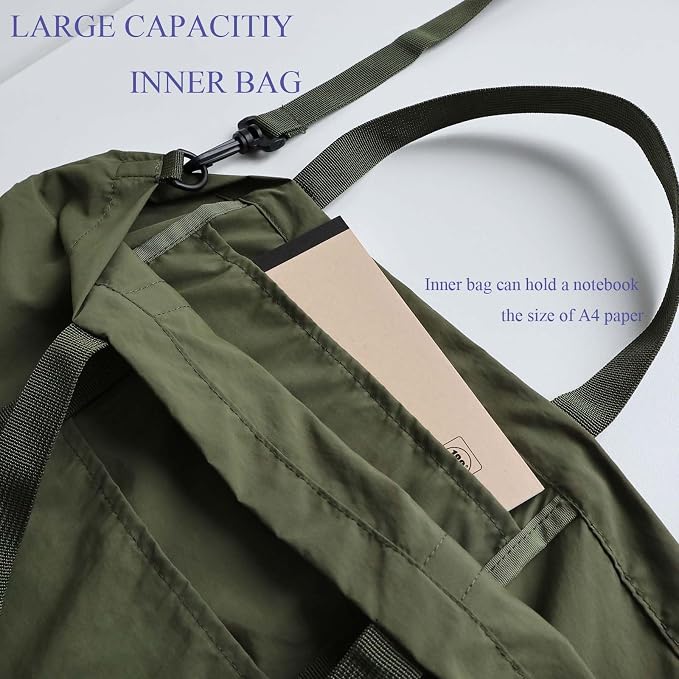Foldable Travel Tote Bag, Water-Resistant Tote Bag with 3 External Mesh Pockets for Travel, Daily Use, Outdoor - Image 6