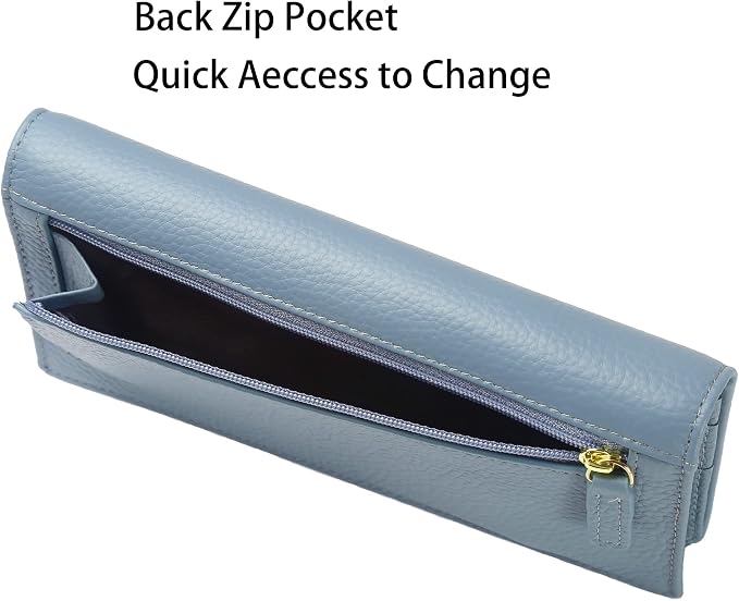 Ultra Slim Thin Leather Women Wallet RFID Blocking Credit Card Holder Bifold Long Ladies Billfold - Image 6