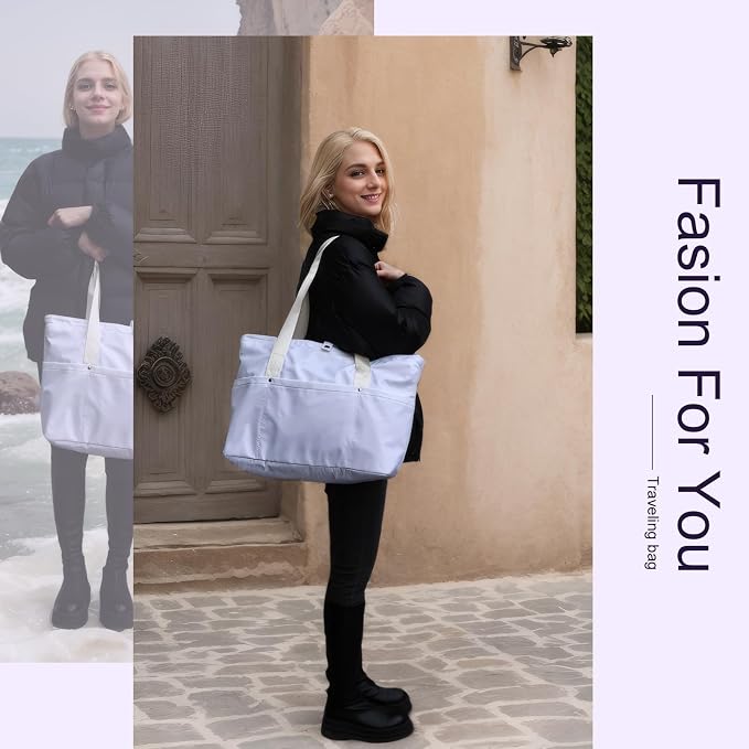 Work Bags for Women- Nursing Clinical Bag with Zipper Large Foldable Travel Bag Water-Resistant Handbag - Image 7