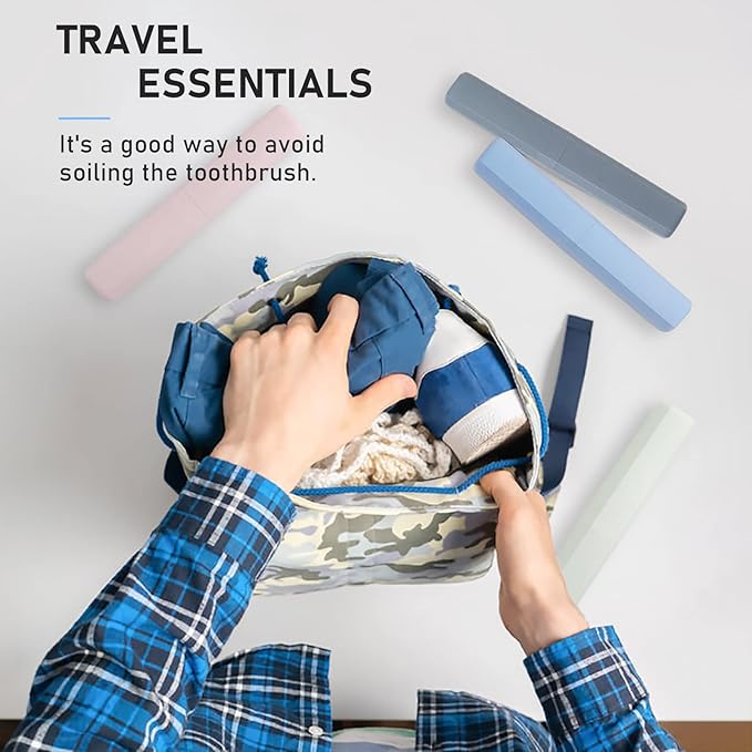 Mulbozy Travel Toothbrush Case, Portable Toothbrush Protector Cover, Breathable Wheat Straw Toothbrush Holder for Traveling, Camping, Business, Home, School, Gym, and More - 4 Packs - Image 6