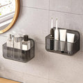 CGBE 2-Pack Cabinet Door Organizer, Self Adhesive Bathroom Shelves, Gray | Acrylic Shower Caddy, Wall Mounted Storage, No Drilling, Automatic Draining, For Cabinet Door and Shower Wall by CGBE