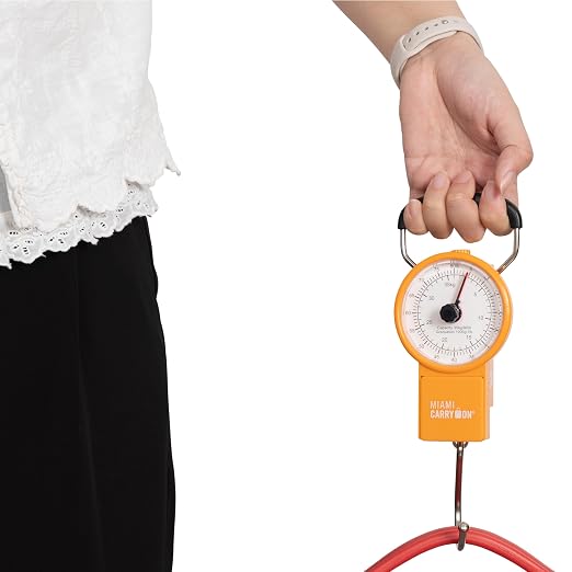 Mechanical Luggage Scale with Tape Measure, Up to 80 Pounds (Orange) - Image 3