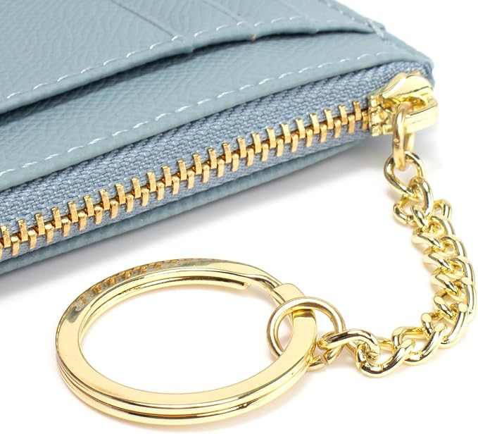 Valentoria Slim RFID Blocking Card Holder Small Pocket Wallet Keychian Zipper Coin Purse Mini Cash & Coin & Cards Case for Women Men | Slim - Image 7