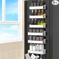 HuggieGems 6 Pack Magnetic Spice Rack Organizer for Refrigerator and Oven, White Fridge Organizers and Storage for Kitchen by HuggieGems