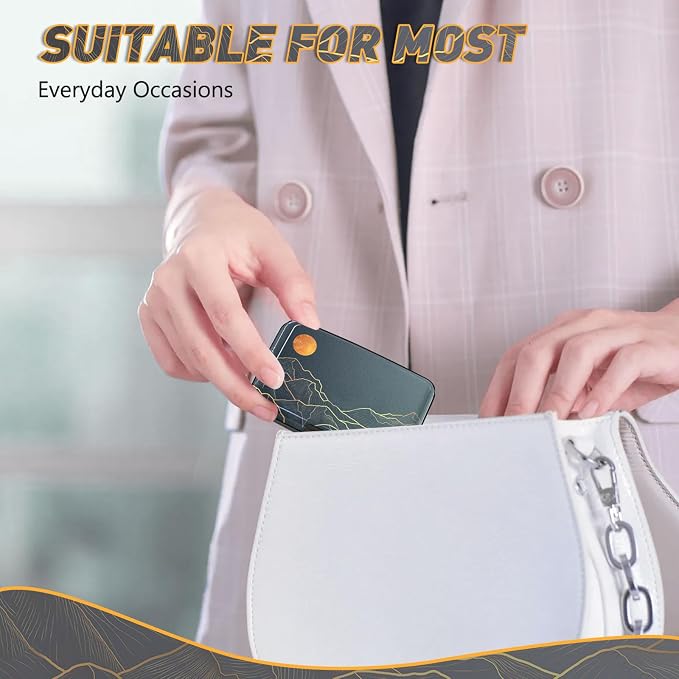 Credit Card Holder, Mini RFID Small Aluminum Card Wallet Business Card Case | Blocking Slim Metal RFID Blocking Front Pocket Wallet Hard Case Durable CC Holder for Men Boy, Cool Abstract Mountain - Image 7