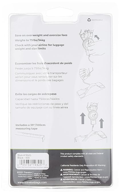 Travelon Stop and Lock Luggage Scale with Tape Measure - Image 4
