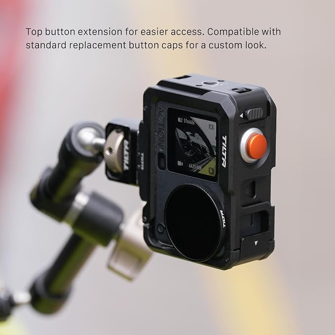 Tilta Full Camera Cage Compatible with DJI Osmo Action 6 | 1/4"-20 Thread with Locating Points | Cold Shoe Receiver | Button Extension | Battery Door & Card Slot Open Access | Titanium Gray | Full Camera Cage with cold shoe and magnetic mount for DJI O... - Image 4