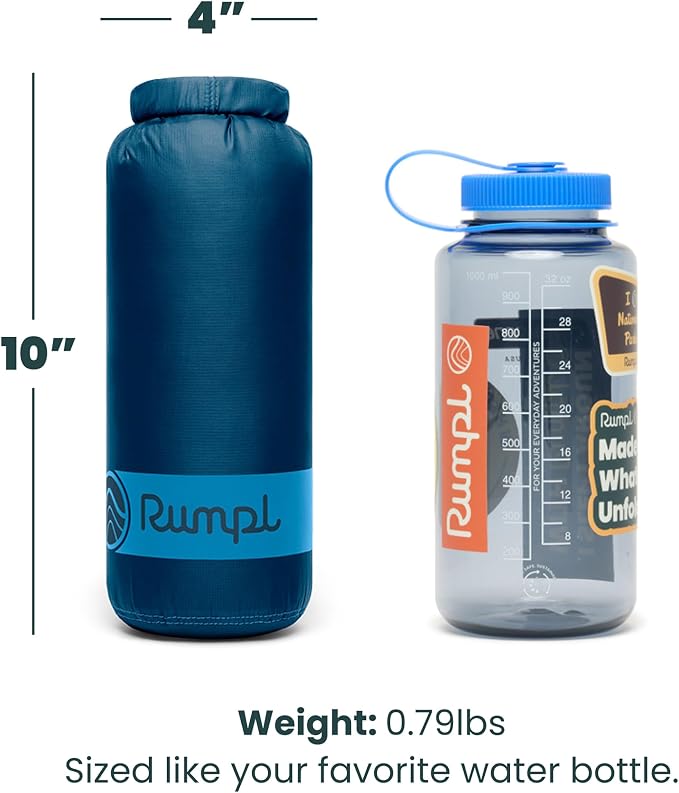 Rumpl Travel Puffy Ultra-Packable Blanket, Deepwater | Travel-Size Warmth and Comfort, Ultra-Packable Recycled Puffy Blanket with NanoLoft Insulation for Planes and Trains - Image 4