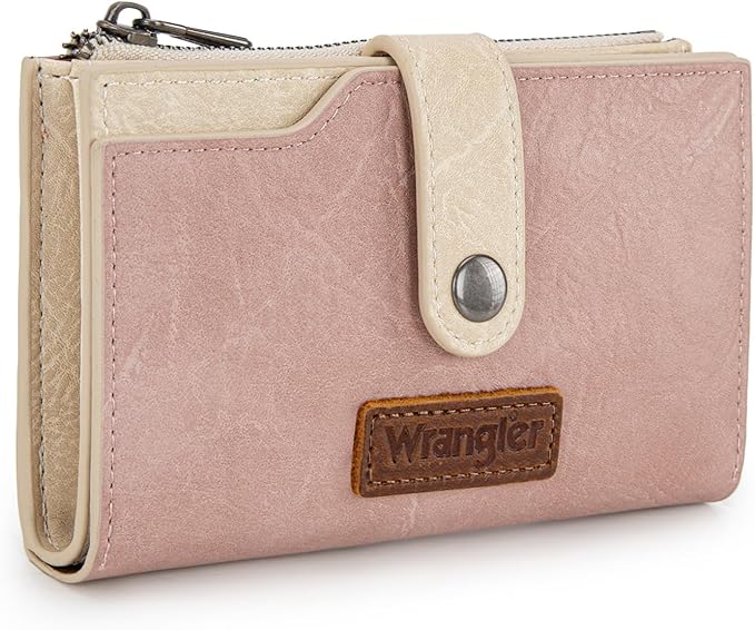 Wrangler Wallet for Women Bifold Card Holder with Zipper and ID Window - Image 4