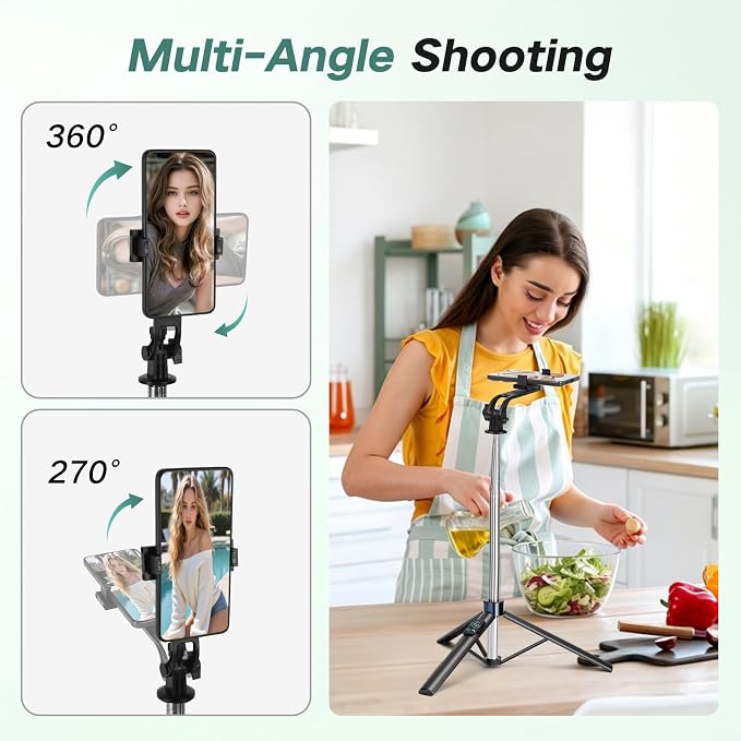 70 Inch Selfie Stick Tripod for iPhone with Remote,Extendable Selfie Stick for iPhone,Portable Travel Phone Tripod for Video Recording Live Streaming - Image 2