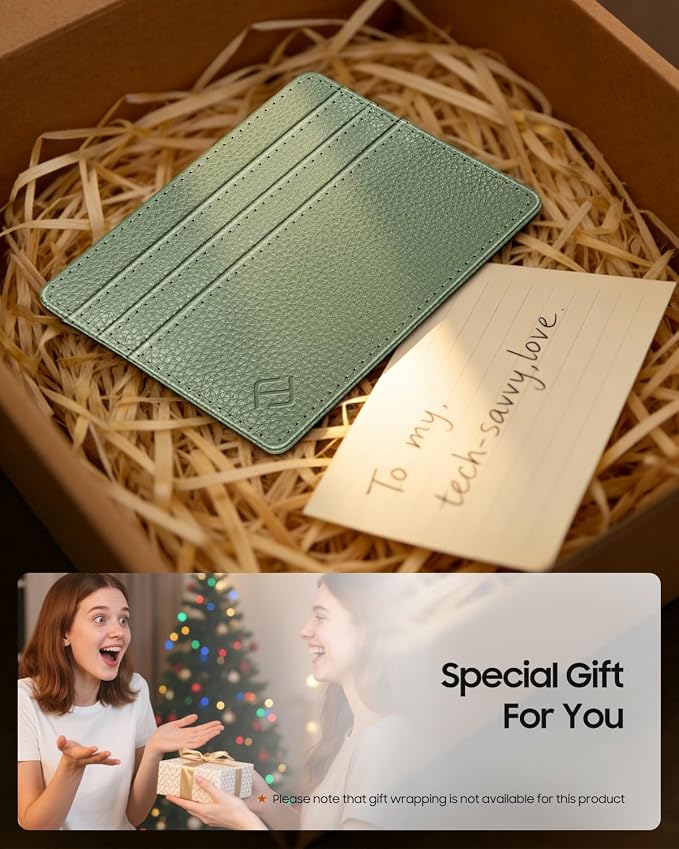FINTIE Slim Minimalist Front Pocket Wallet RFID Blocking Credit Card Holder | Card Cases with ID Window for Men Women, Sage Green - Image 5