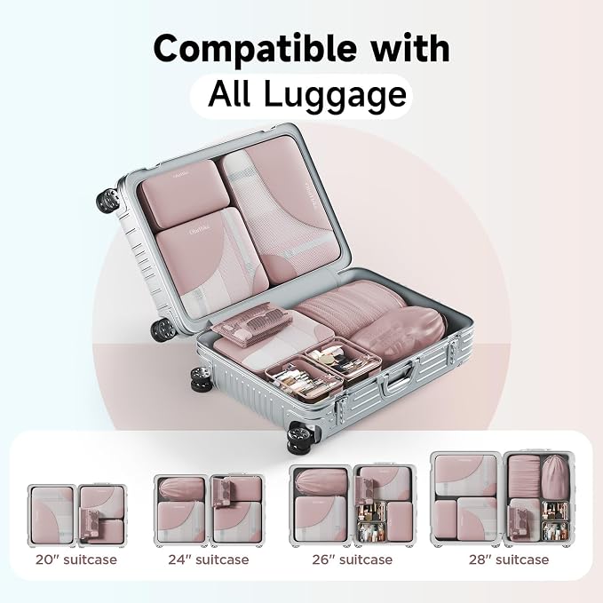 OlarHike 9 Set Packing Cubes for Travel,Gifts for Women Mom,Anti-Tearing Suitcase Organizer,with Over 1000 pcs Mesh Holes,Vacation Essentials & Accessories for Cruise Ship - Image 9