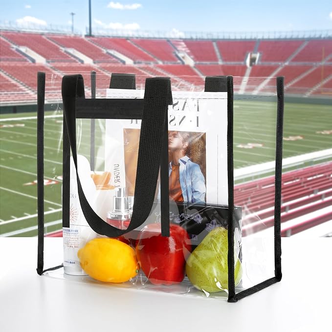 NATURAL STYLE 2 Pack Clear Stadium Approved Tote Bags, 12x6x12 Clear Bag for Concerts, Sporting Events, Music Festivals - Image 3