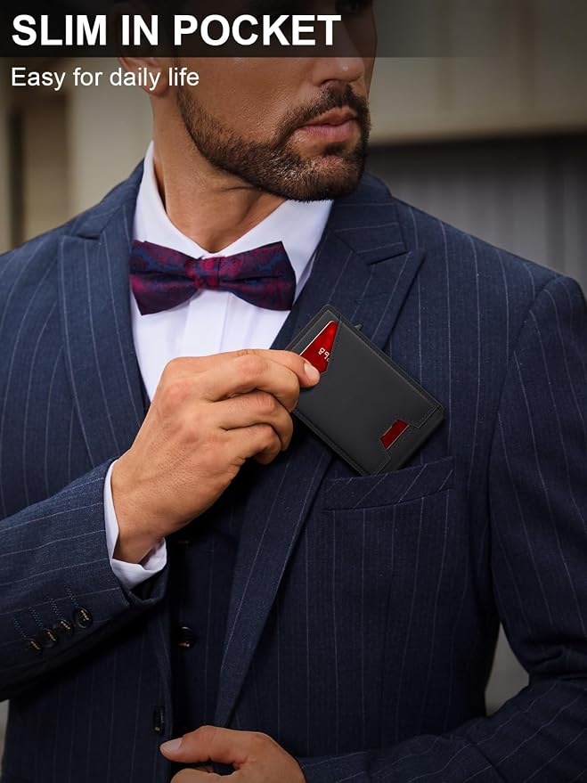 GHUKY Wallet for Men RFID Wallet with Money Clip, Slim Pop Up Card Holder for 10-12 Cards, Minimalist Smart Credit Card Case with ID Window, Bifold Metal Wallet for Front Pocket, Gifts for Men - Image 8