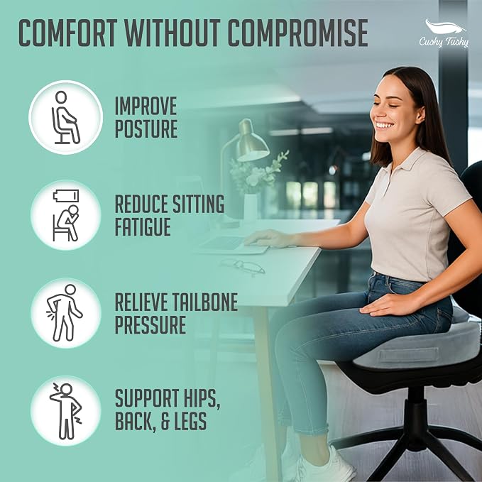 Premium Foldable Piriformis Seat Cushion - Piriformis Pain and Sciatic Pain Relief Cushion - for Home & Office Use, Perfect for Travel or Driving - Image 4