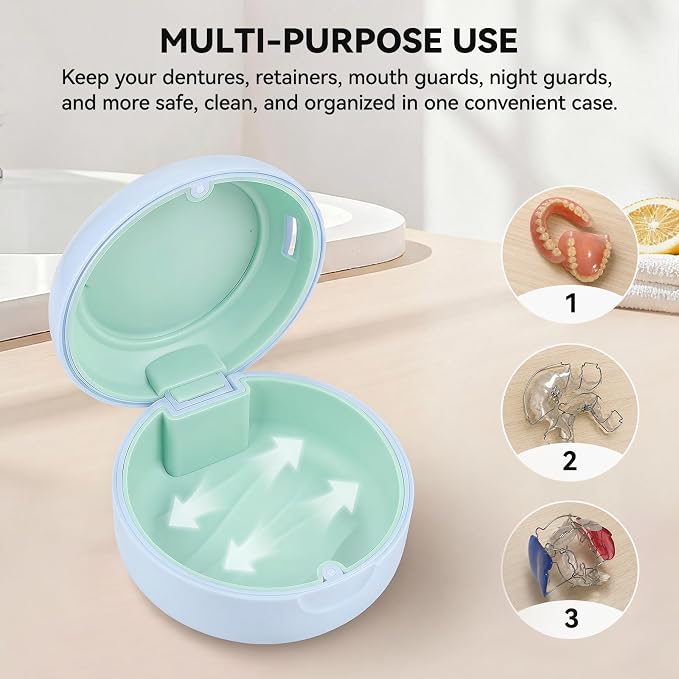 Portable Vent Denture Bath Case, Soft Buffer Holder for Travel False Teeth | Safe material, removable silicone pad for hygienic use, multi-scene use, pocket fit for home, journeys & daily oral storage - Image 4