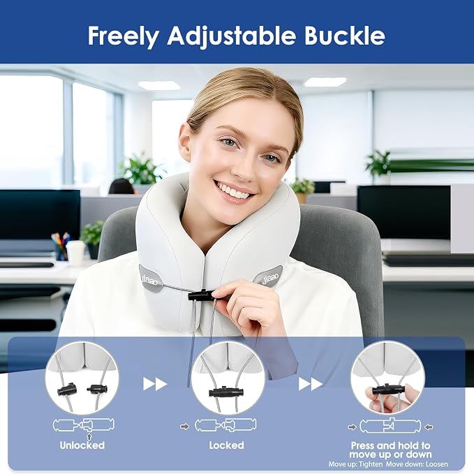 Travel Pillow Memory Foam Neck Support, Advanced Memory Foam Neck Pillow for Airplanes, Cars & Trains - Image 5