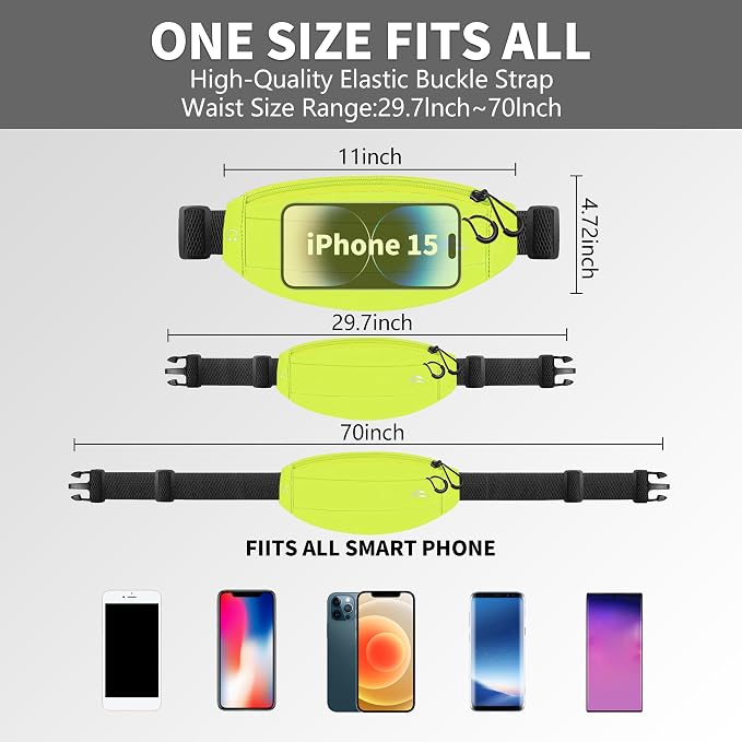 Running Fanny Pack Whole Bag Reflective, Running belt for Women &Men,Sweatproof Phone Holder Workout, Running Waist Pack(yellow) - Image 2