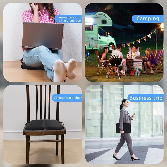 New Upgraded Portable Seat Cushion 15.7" x 11.8" Travel Seat Cushion | Foldable Travel Cushion, for Airplane Seats, Camping, Stadium, Cinema, Garden Benches Seat Cushion - Image 5